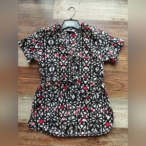 Christmassy Black and White Patterned Scrub